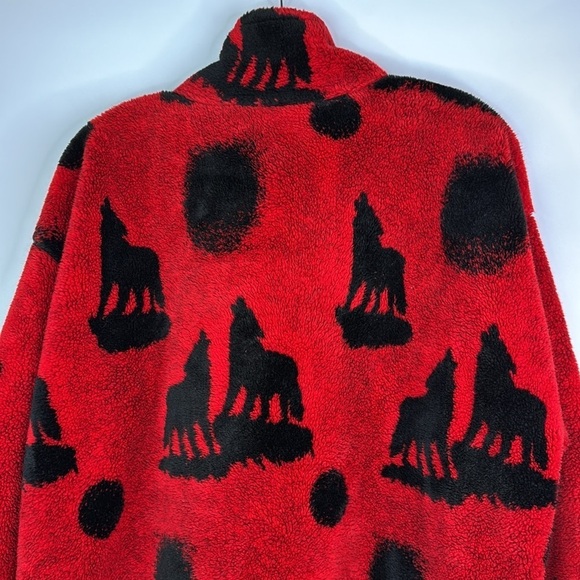 Vintage Four Seasons Red Wolf Moon Full Zip Fleece Jacket Large - Picture 5 of 10